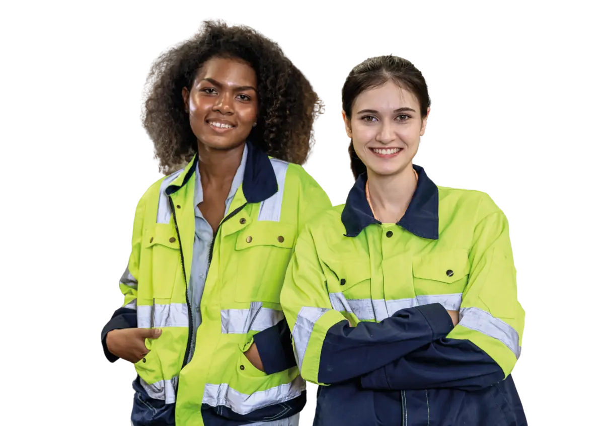 Apprentices in High-vis jackets